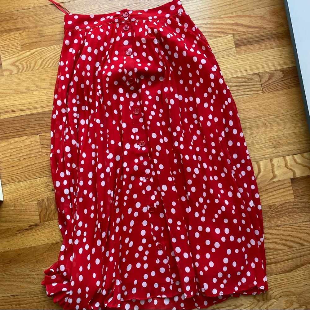 Red polka dot midi skirt - Picture 2 of 7